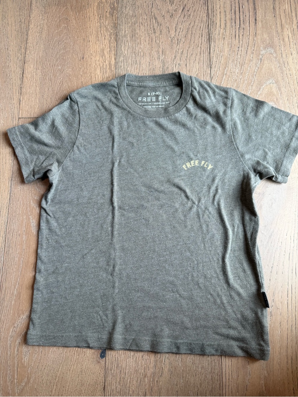 Boys Free Fly apparel Olive Crew Neck T-Shirt 7/8